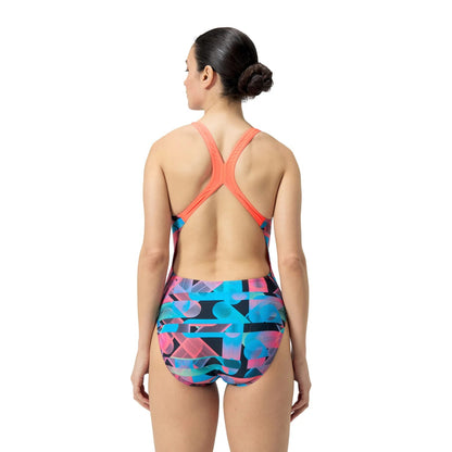 Siren Red-Blue - Lifestyle - Speedo Womens-Ladies Graphic Print Racerback One Piece Swimsuit