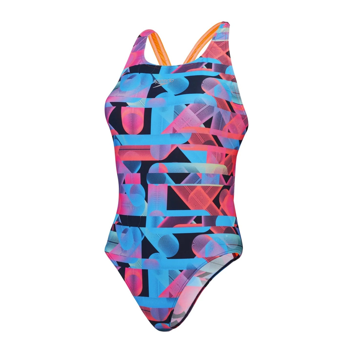 Siren Red-Blue - Front - Speedo Womens-Ladies Graphic Print Racerback One Piece Swimsuit