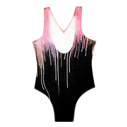 Multicoloured - Back - Hype Girls Script Paint Drip One Piece Swimsuit