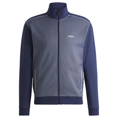 Navy-White - Front - Boss Mens Logo Regular Long-Sleeved Jacket