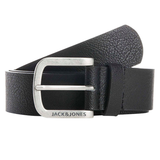 Black - Front - Jack And Jones Harry Faux Leather Belt