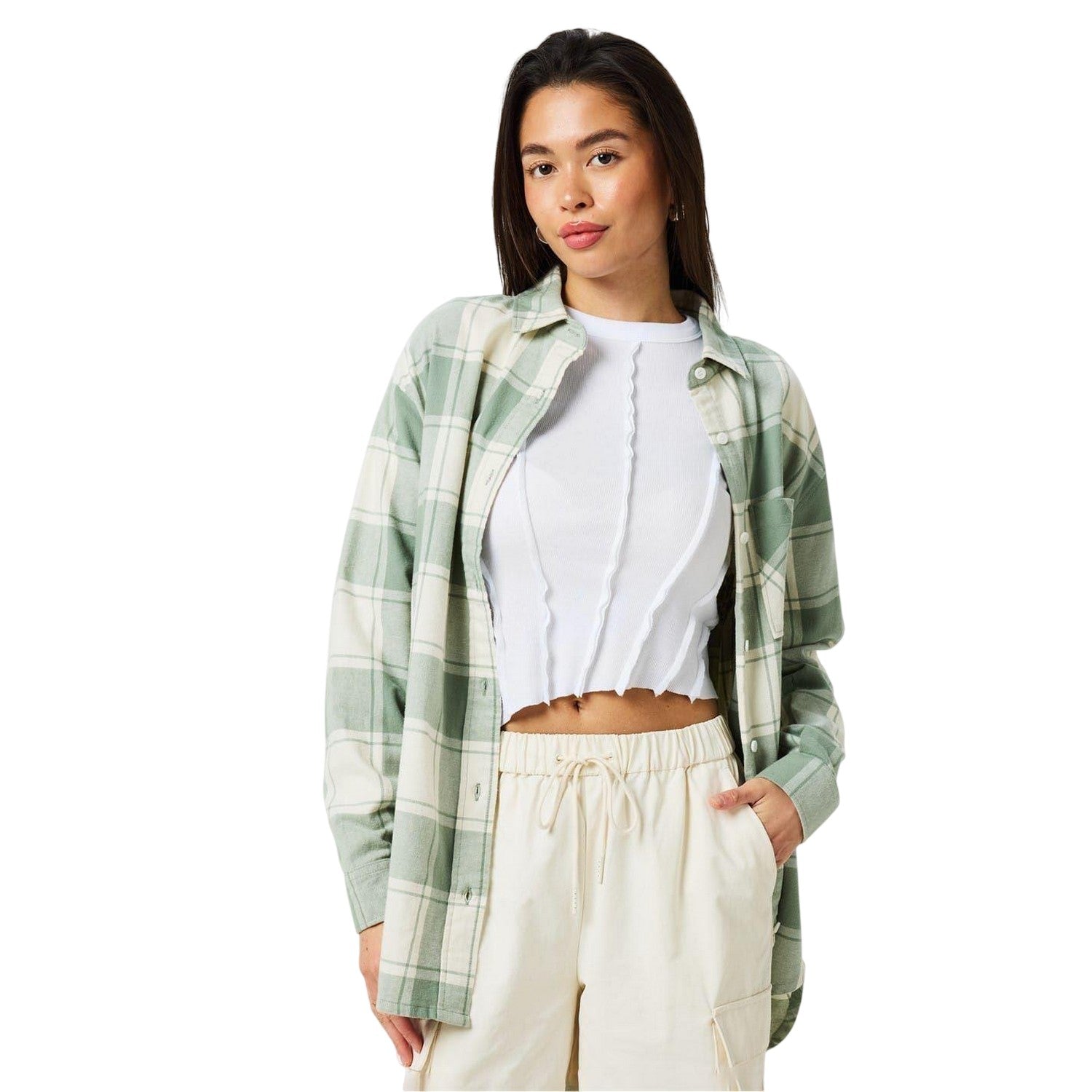 Iceberg Green - Side - Jack Wills Womens-Ladies Flannel Shirt