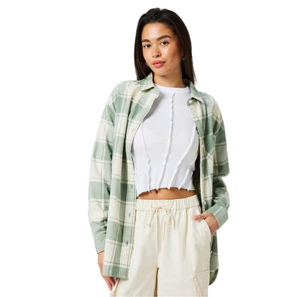 Iceberg Green - Side - Jack Wills Womens-Ladies Flannel Shirt