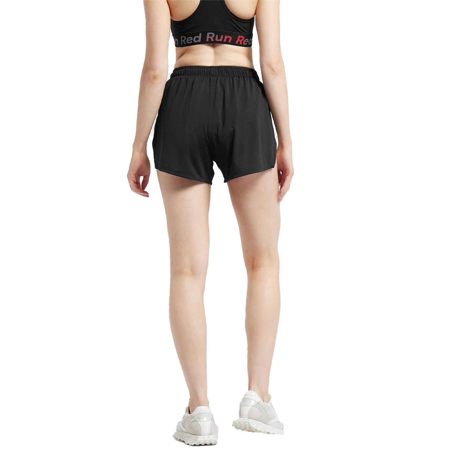 Black - Back - Red Run Womens-Ladies Inky Running Shorts