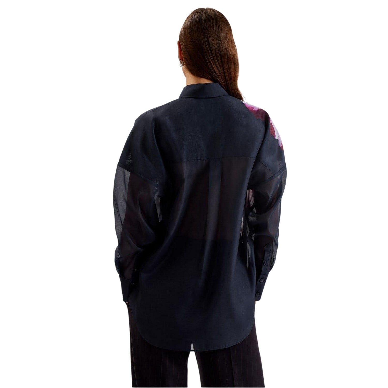 Navy - Back - Ted Baker Womens-Ladies Oversized Shirt