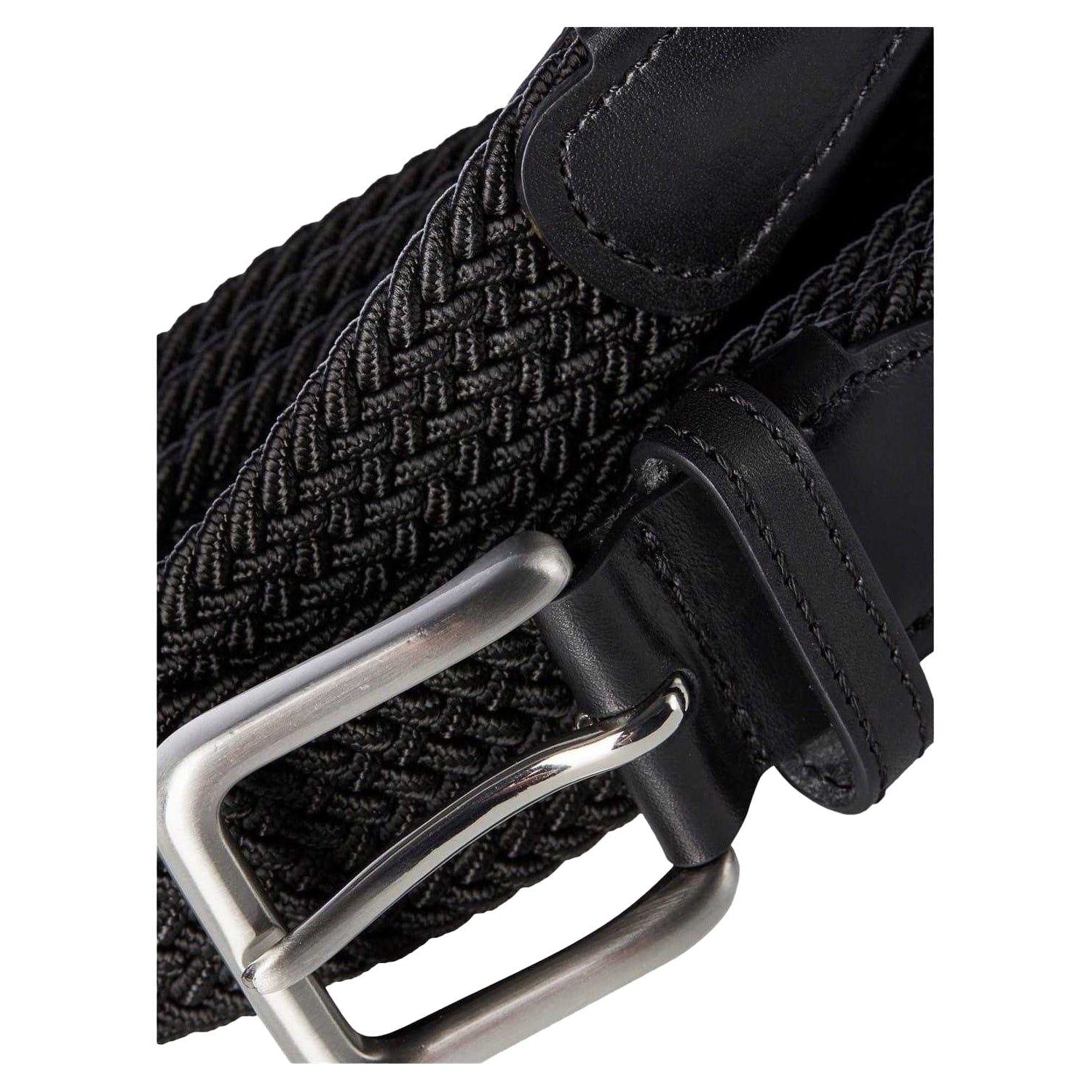 Black - Back - Jack And Jones Spring Leather Woven Belt