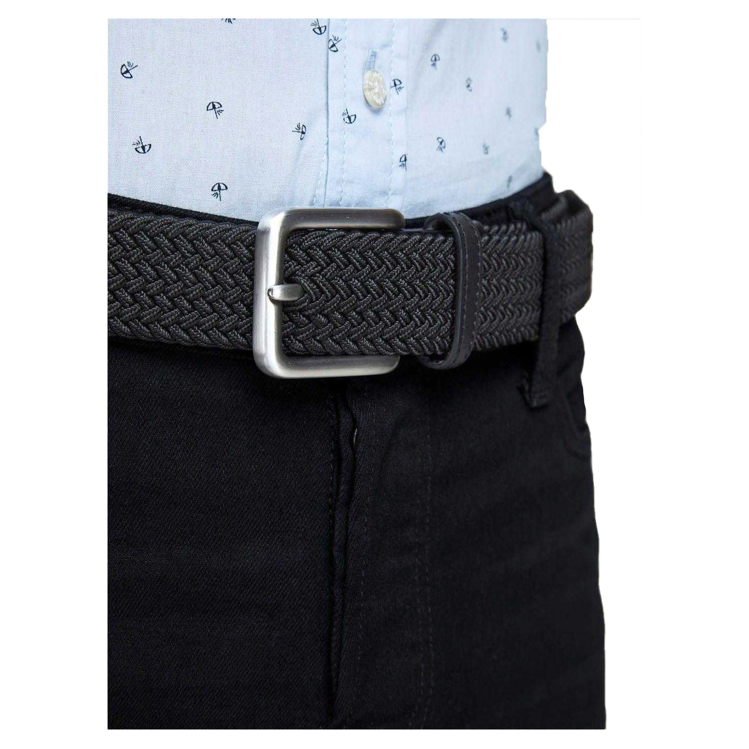 Black - Lifestyle - Jack And Jones Spring Leather Woven Belt
