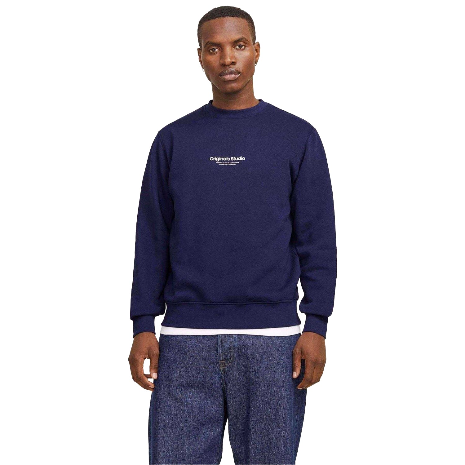 Ocean - Pack Shot - Jack And Jones Mens Crew Neck Relaxed Fit Sweatshirt