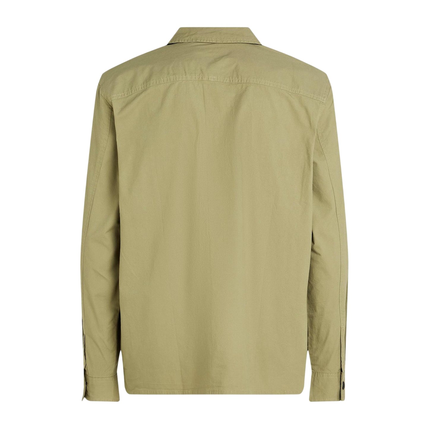 Beige - Back - Calvin Klein Mens Cotton Overshirt