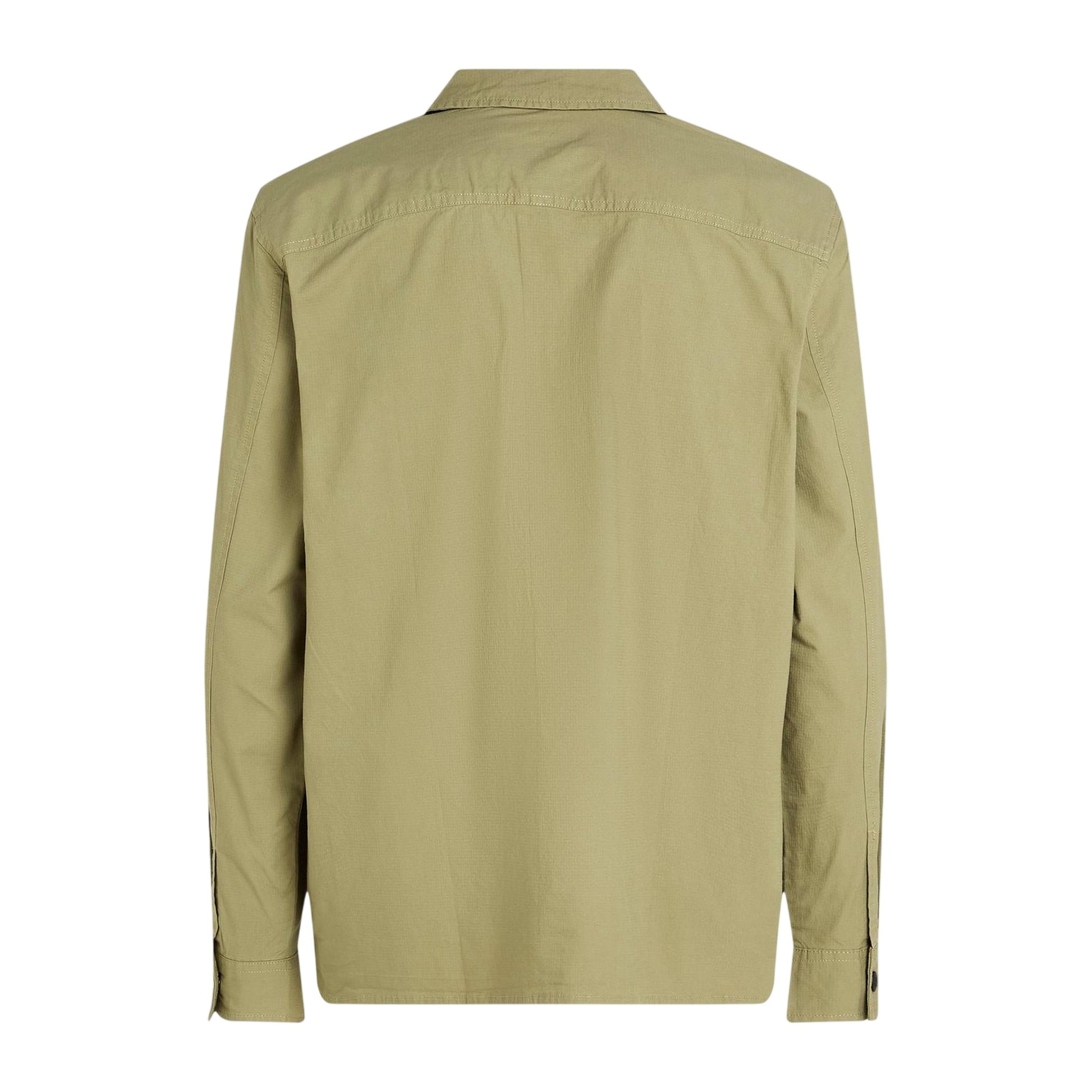 Beige - Back - Calvin Klein Mens Cotton Overshirt