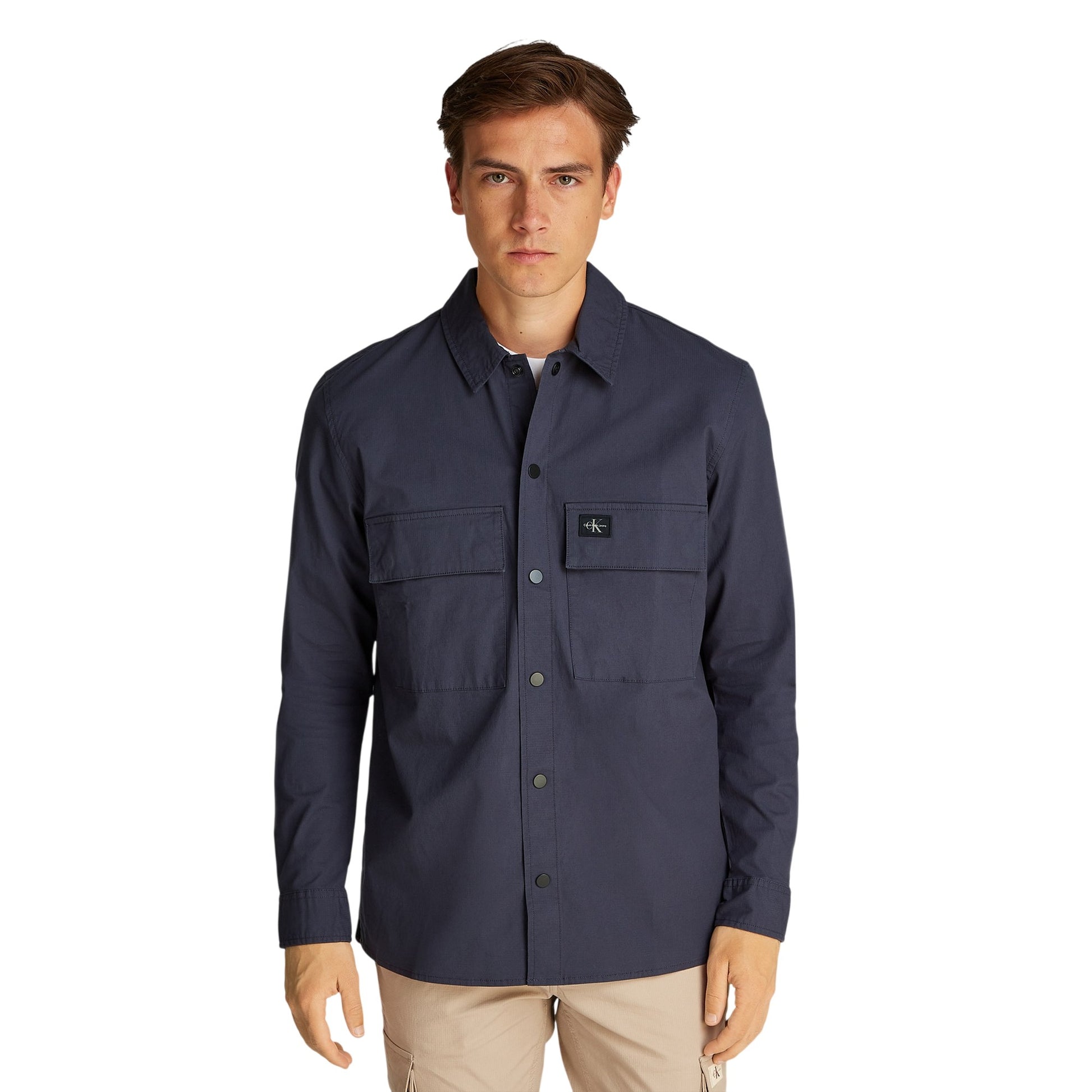 India Ink - Side - Calvin Klein Mens Cotton Overshirt