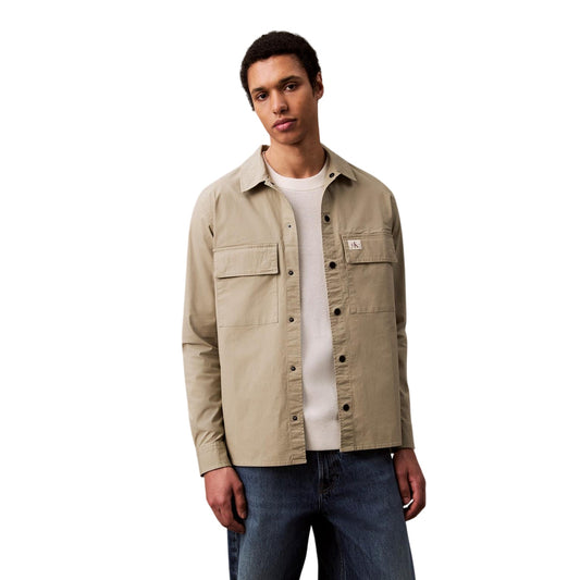 Oak - Front - Calvin Klein Mens Cotton Overshirt