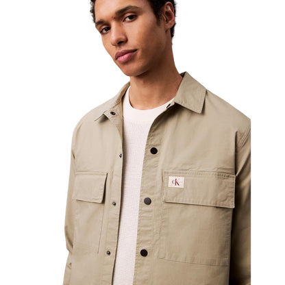 Oak - Side - Calvin Klein Mens Cotton Overshirt