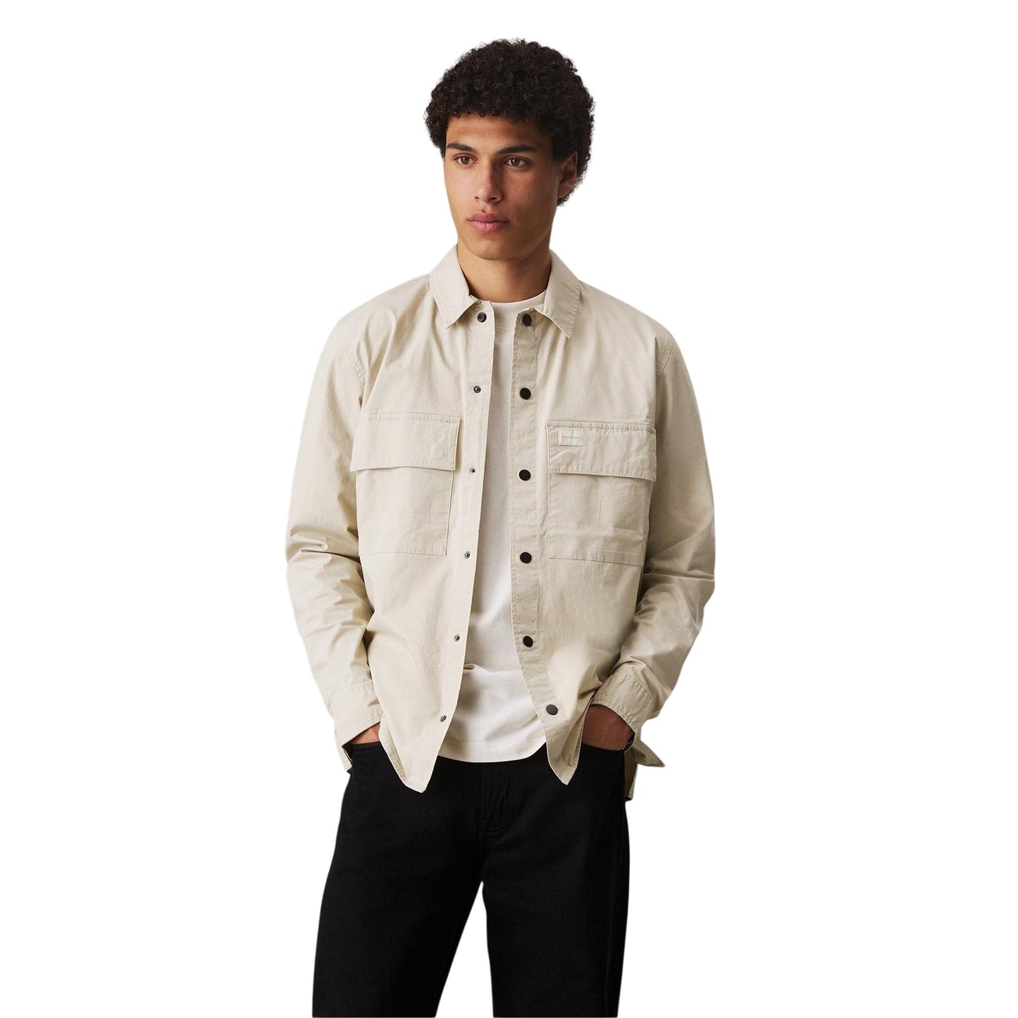 Pelican - Front - Calvin Klein Mens Cotton Overshirt