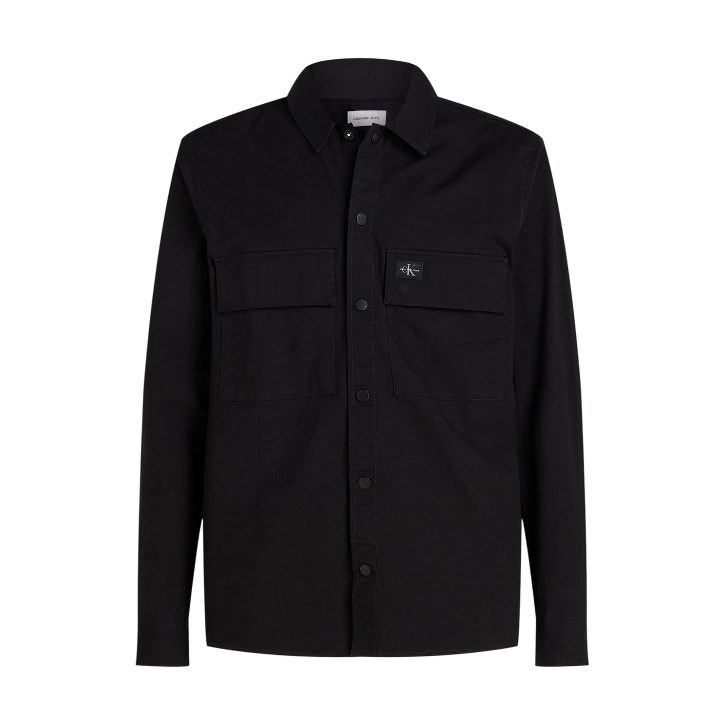 Black - Front - Calvin Klein Mens Cotton Overshirt