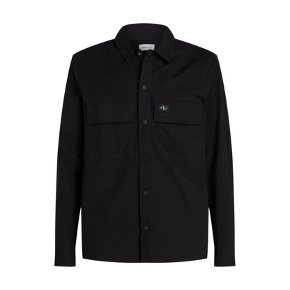 Black - Front - Calvin Klein Mens Cotton Overshirt