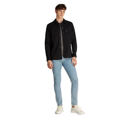 Black - Side - Calvin Klein Mens Cotton Overshirt