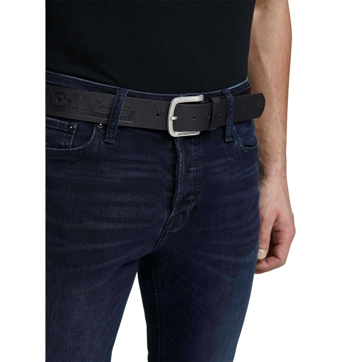 Black - Side - Jack And Jones Harry Leather Belt