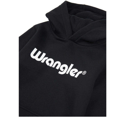 Black - Side - Wrangler Childrens-Kids Logo Regular Hoodie
