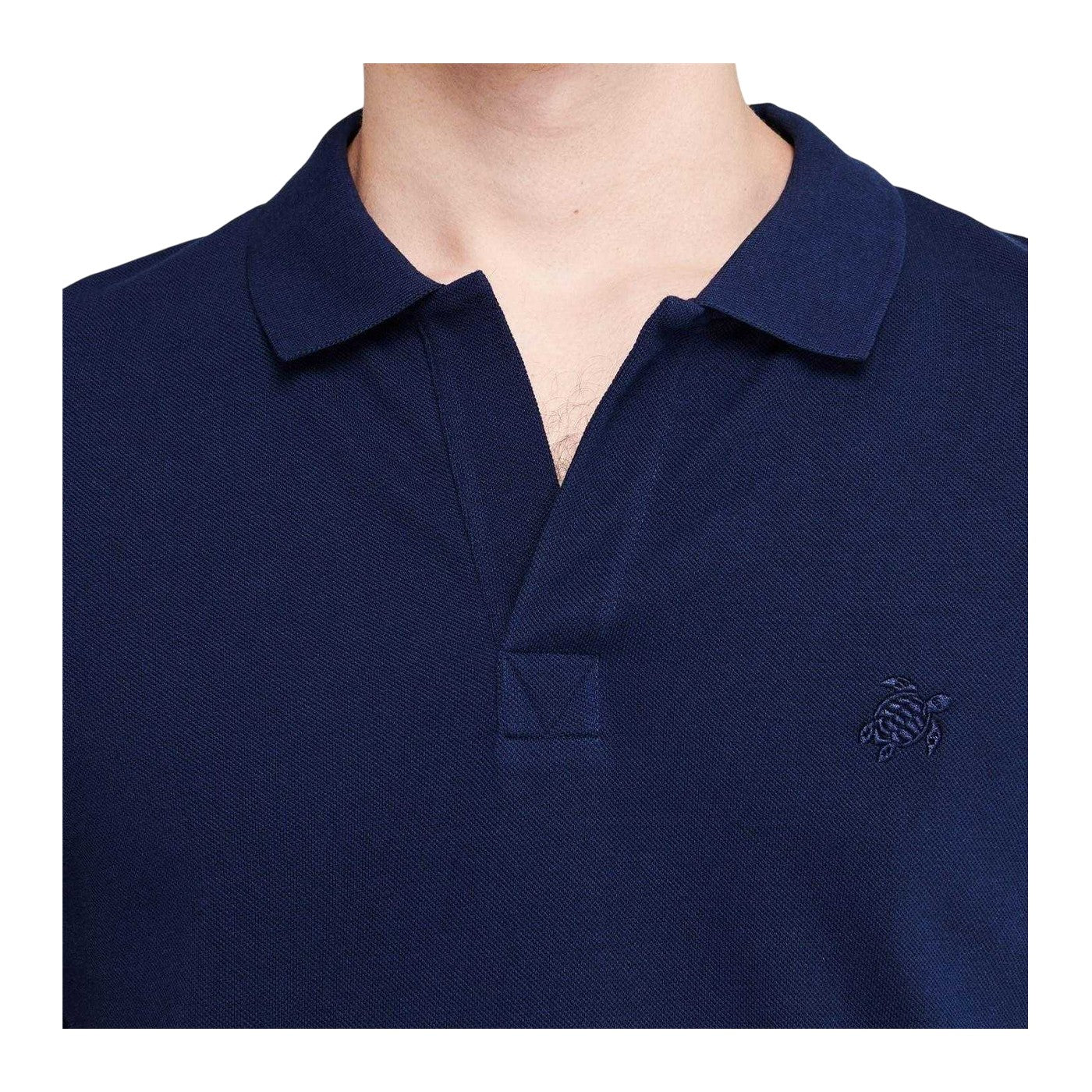 Navy - Side - Vilebrequin Mens Polo Shirt