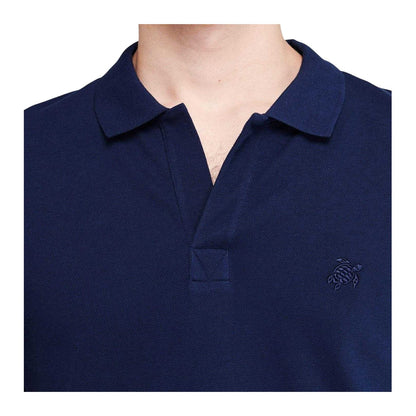 Navy - Side - Vilebrequin Mens Polo Shirt