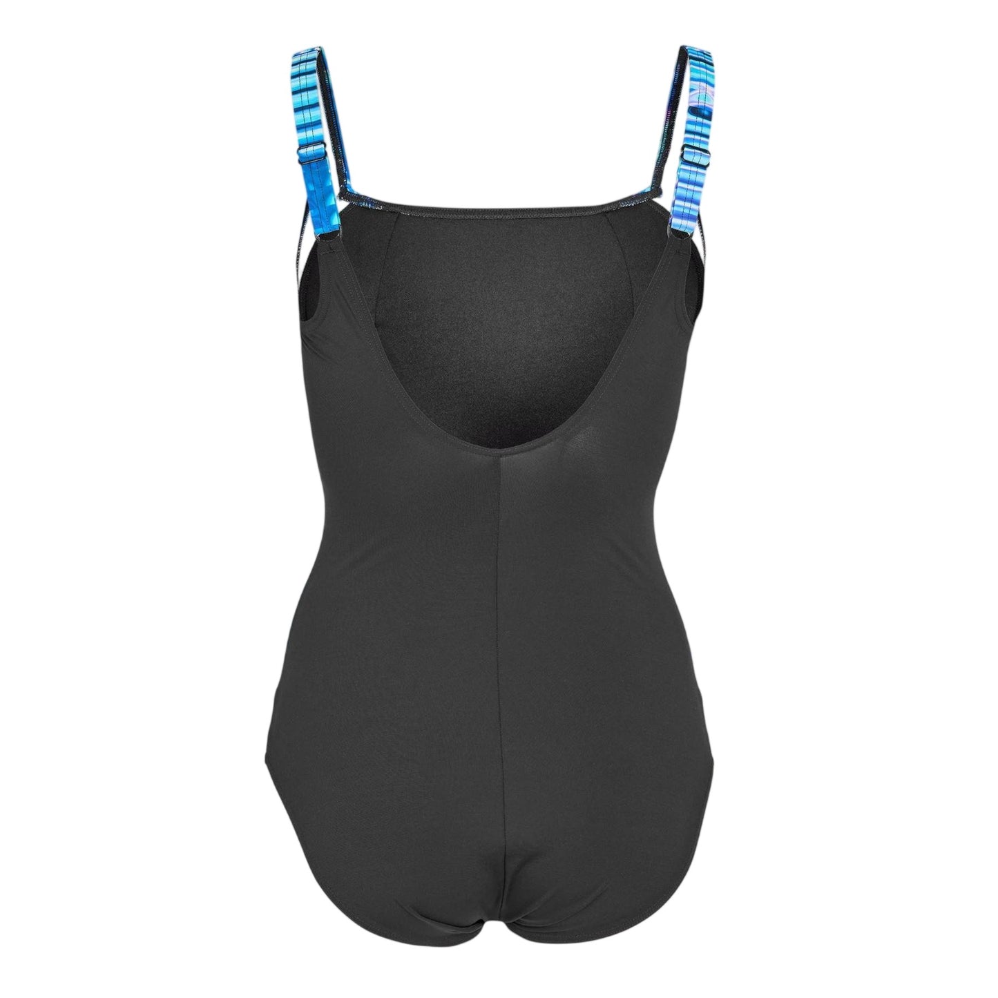 Indigo-Glow - Back - Speedo Womens-Ladies Luna Lustre Wave Pattern One Piece Swimsuit