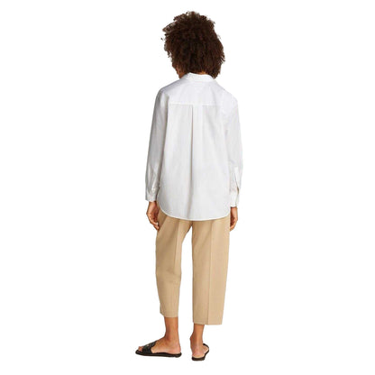 Optic White - Back - Tommy Hilfiger Womens-Ladies Relaxed Fit Long-Sleeved Shirt