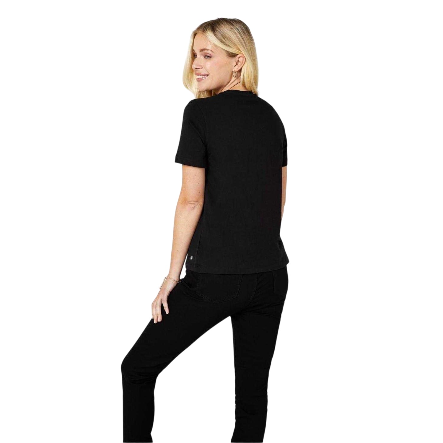 Black - Back - Biba Womens-Ladies Cotton T-Shirt