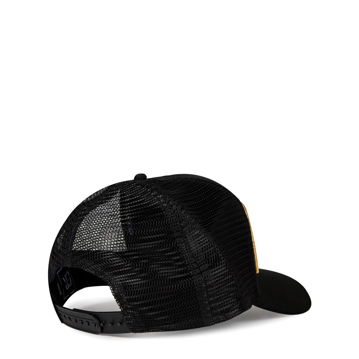 Black-Gold - Side - Christian Rose Li Plate Trucker Cap