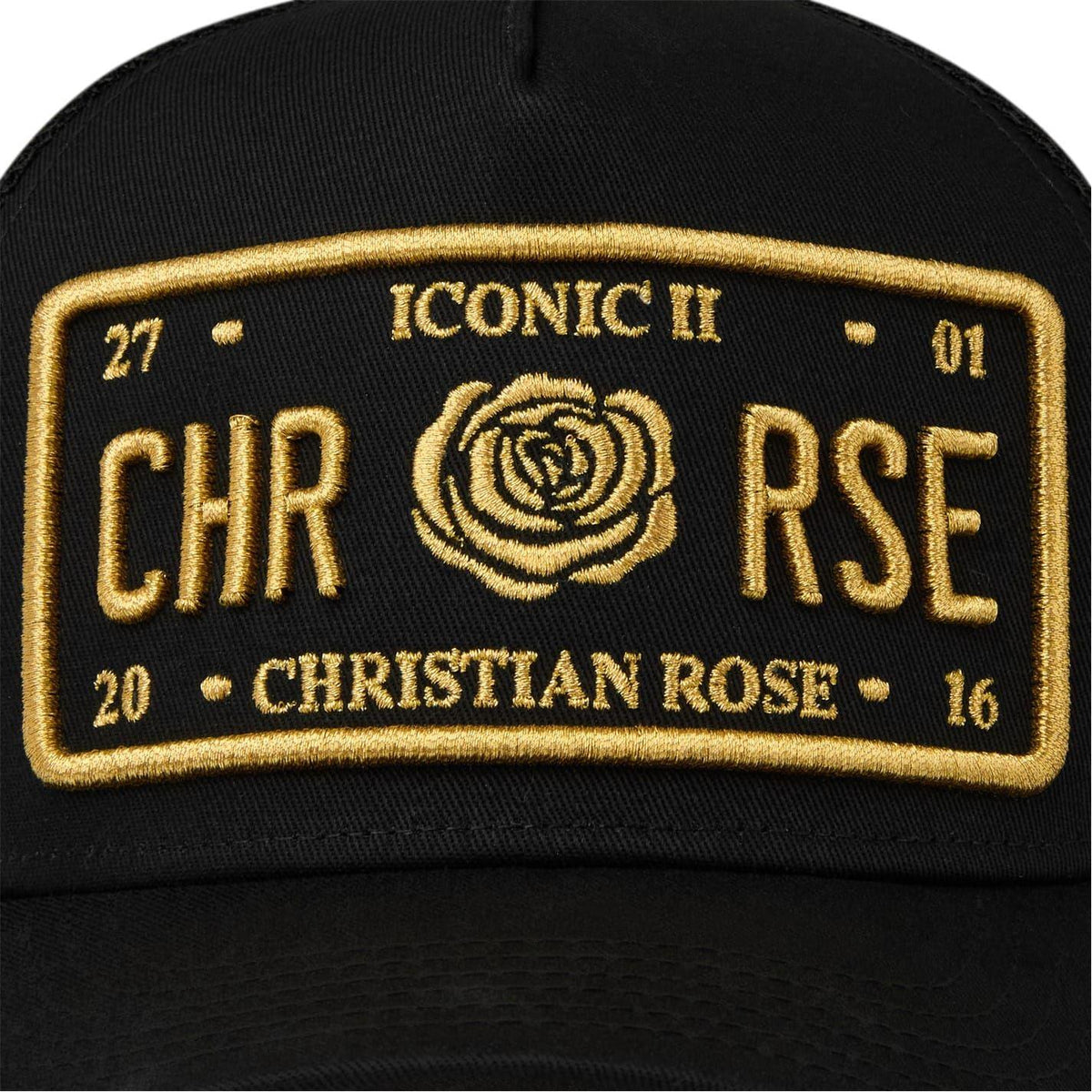 Black-Gold - Lifestyle - Christian Rose Li Plate Trucker Cap