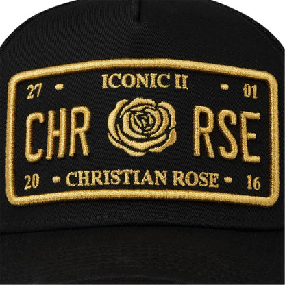 Black-Gold - Lifestyle - Christian Rose Li Plate Trucker Cap