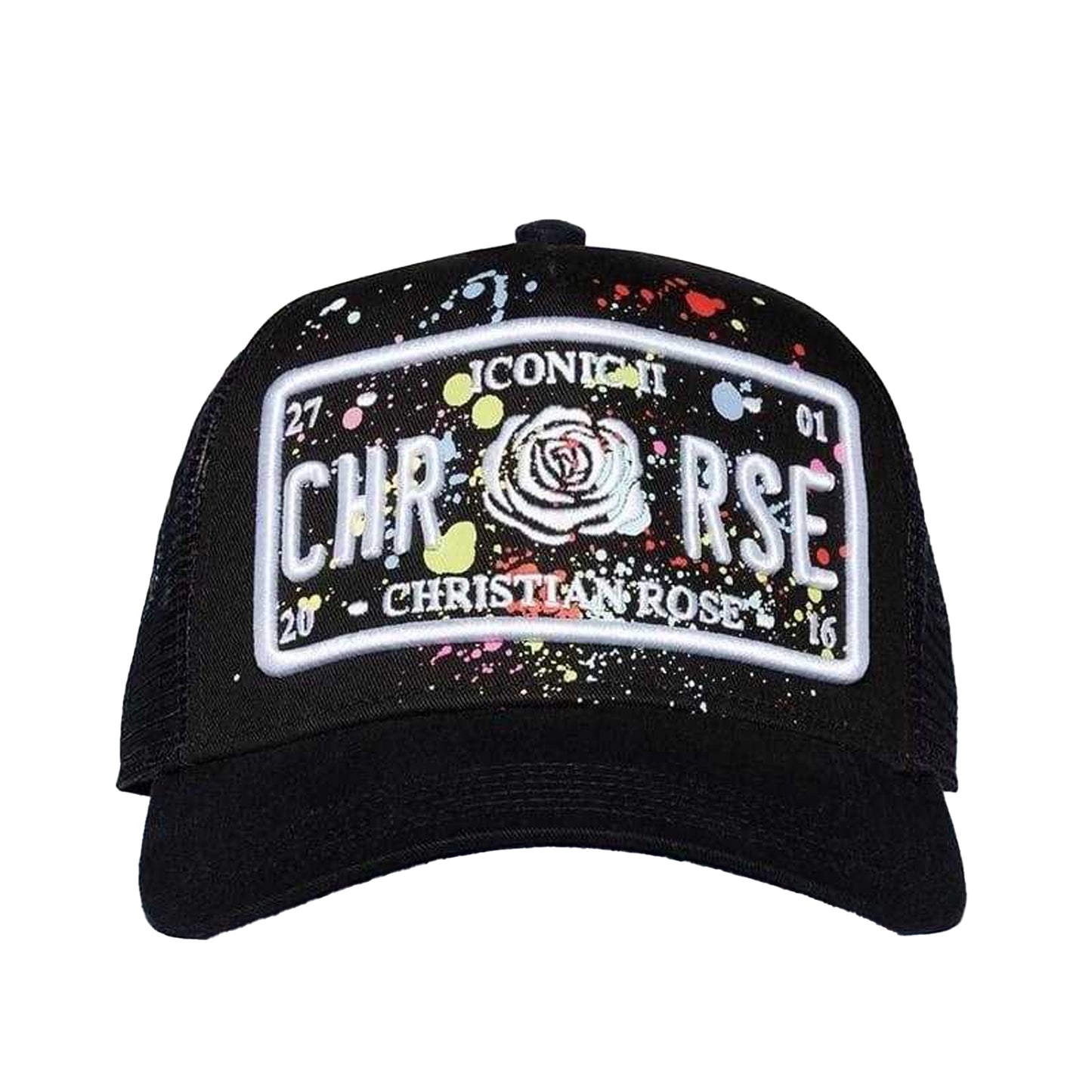 Black - Side - Christian Rose Li Plate Trucker Cap