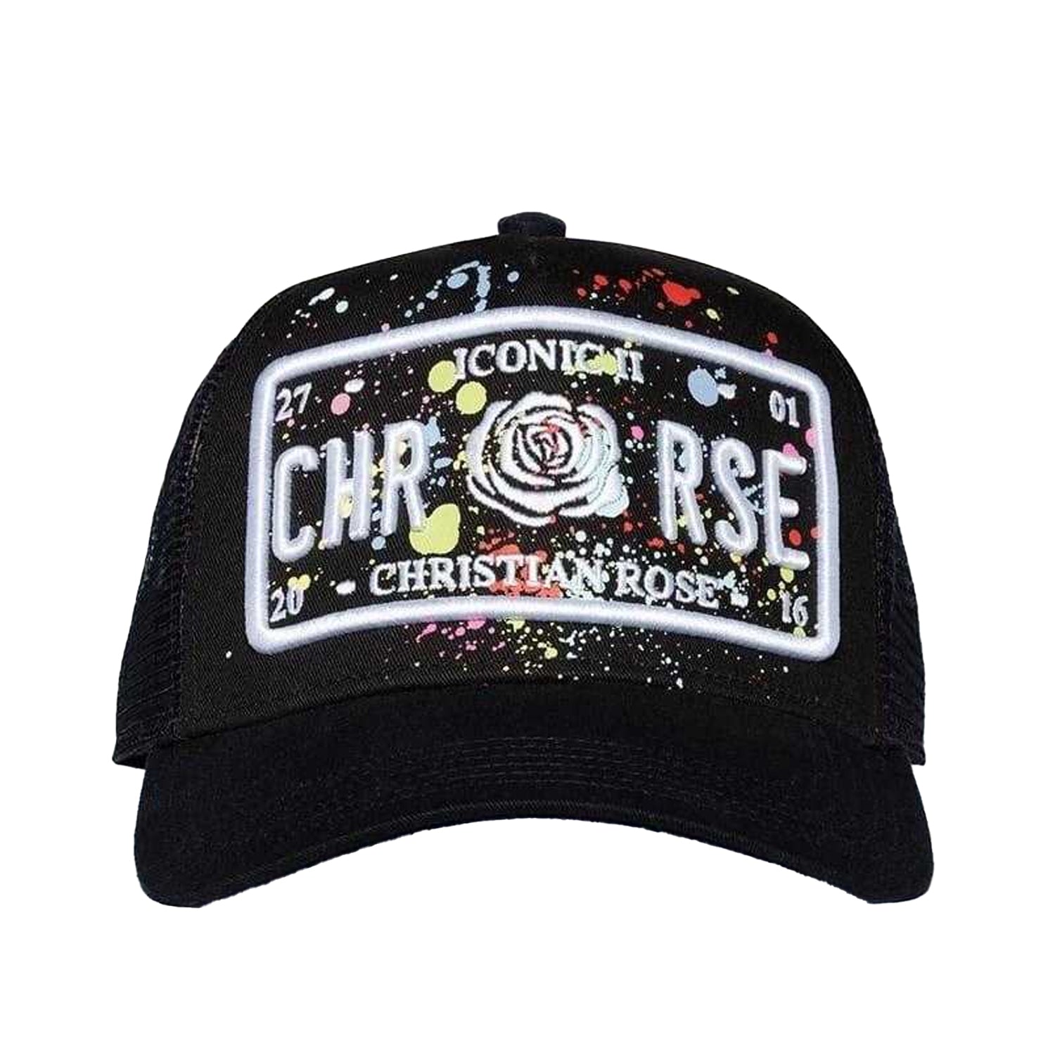 Black - Side - Christian Rose Li Plate Trucker Cap