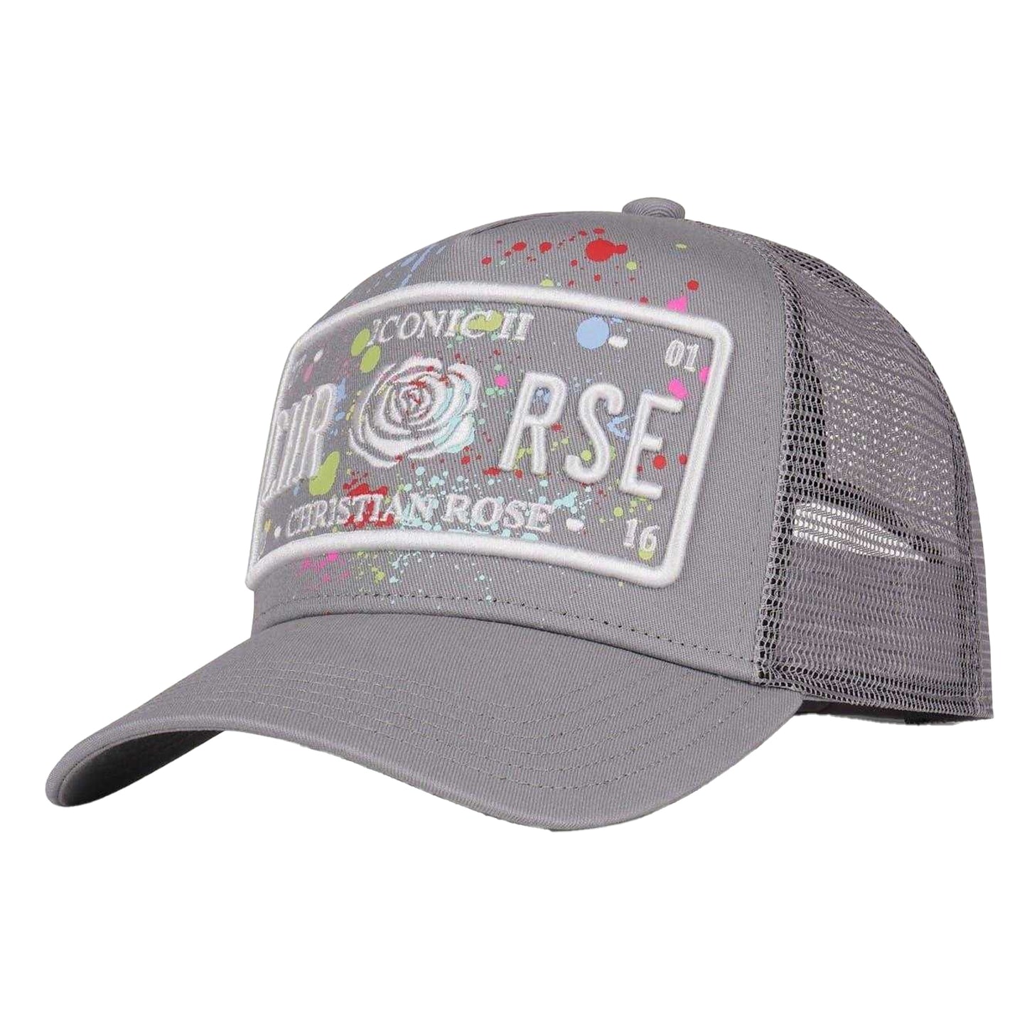 Grey - Front - Christian Rose Li Plate Trucker Cap