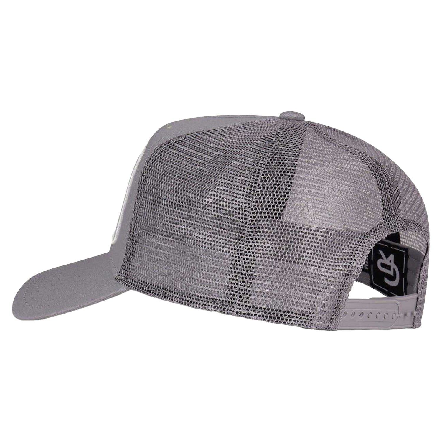 Grey - Back - Christian Rose Li Plate Trucker Cap