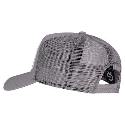 Grey - Back - Christian Rose Li Plate Trucker Cap