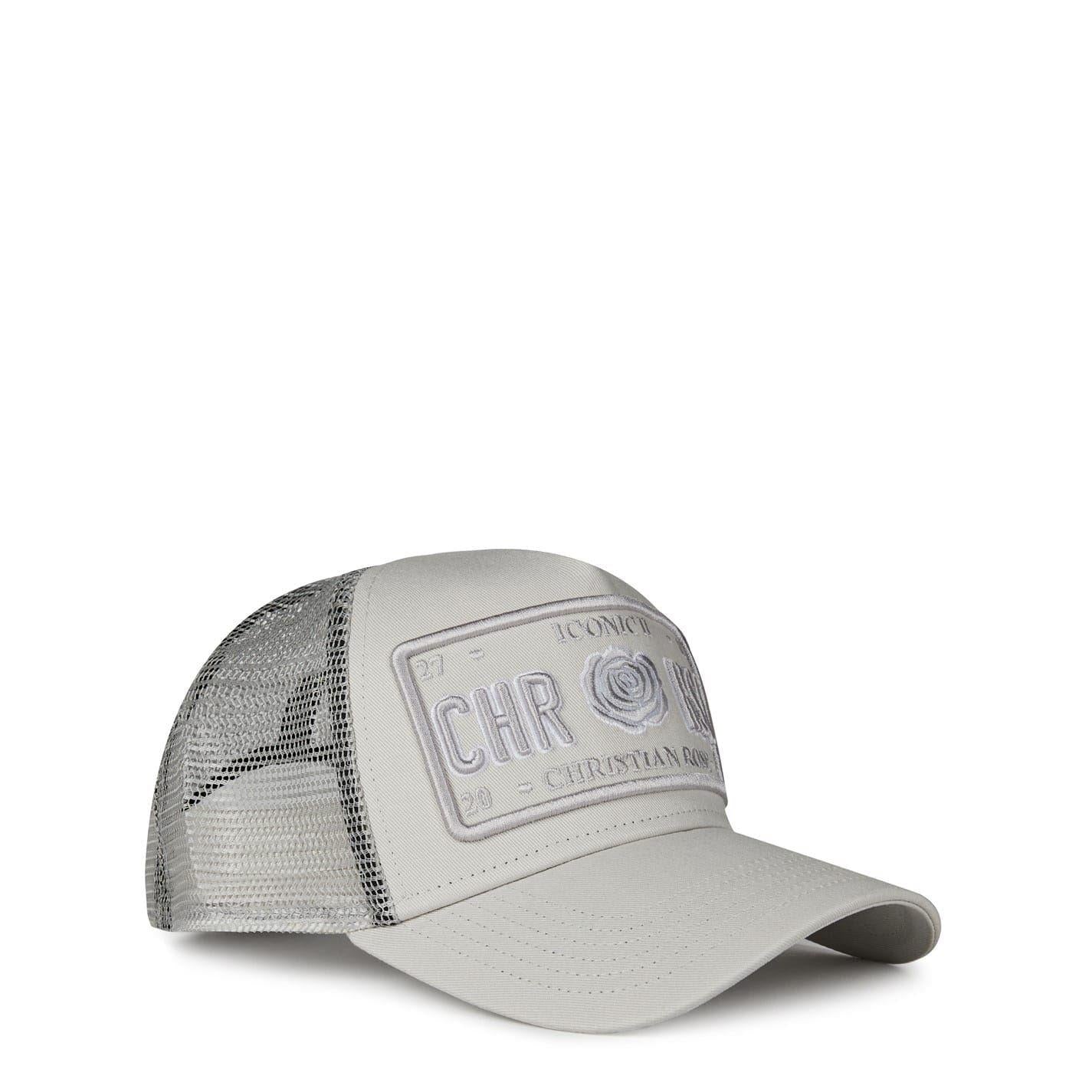 Grey - Lifestyle - Christian Rose Li Plate Trucker Cap