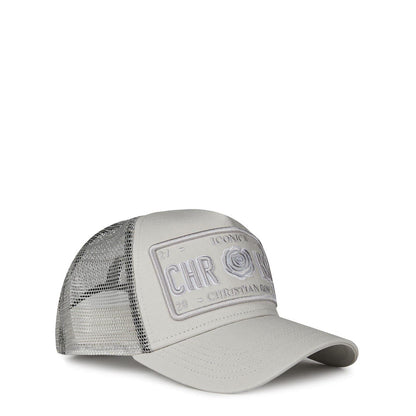 Grey - Lifestyle - Christian Rose Li Plate Trucker Cap