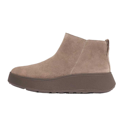 Grey - Side - Fit Flop Womens-Ladies F-Mode Suede Flatform Ankle Boots