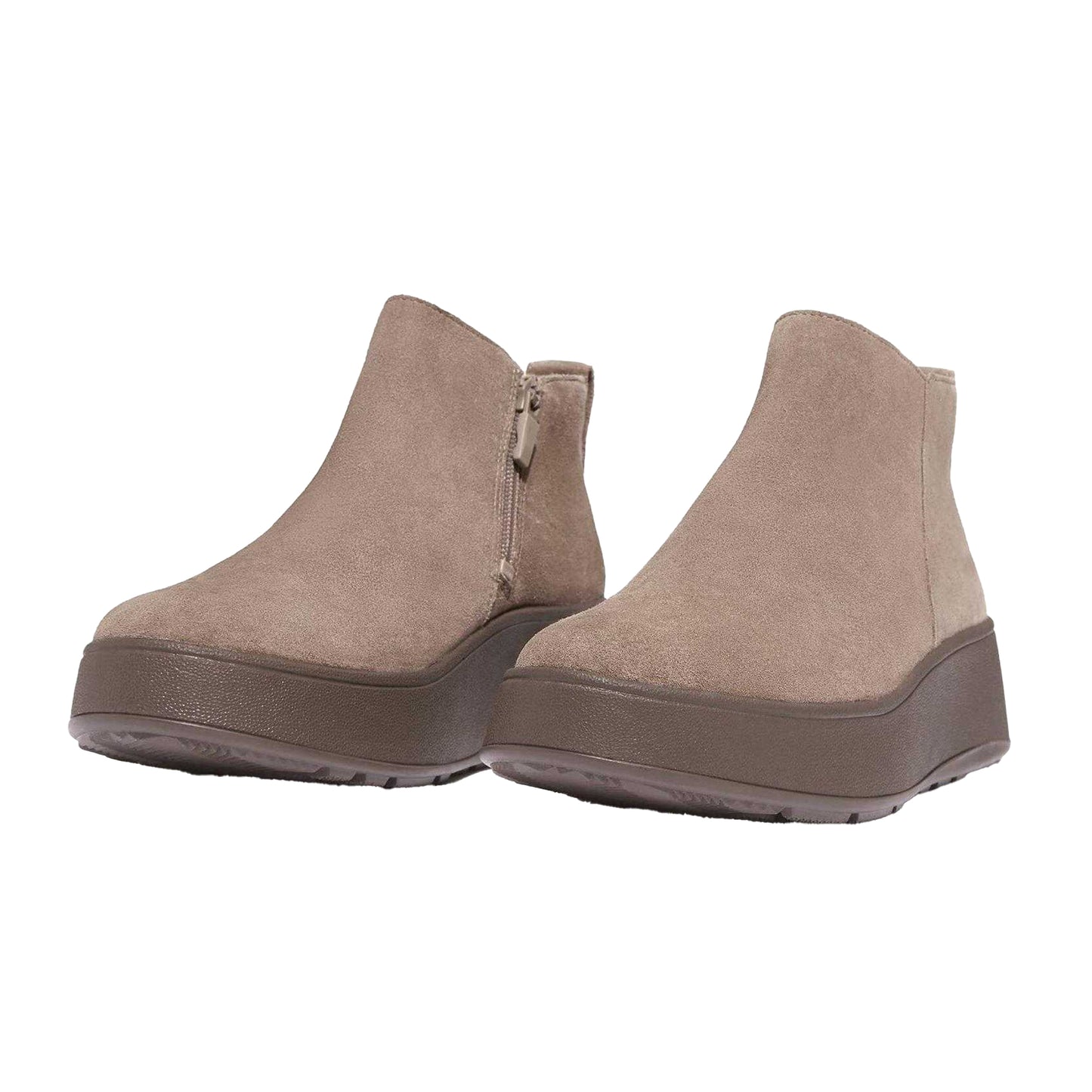 Grey - Lifestyle - Fit Flop Womens-Ladies F-Mode Suede Flatform Ankle Boots