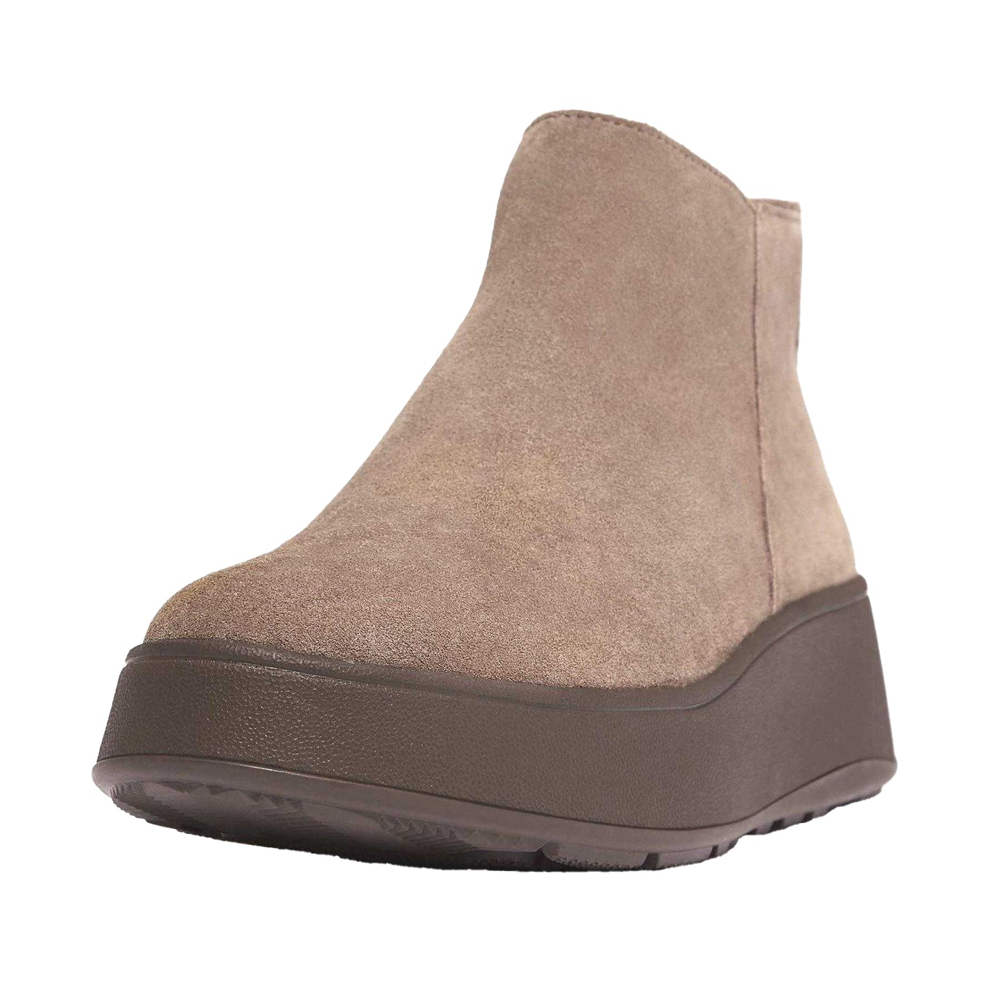 Grey - Front - Fit Flop Womens-Ladies F-Mode Suede Flatform Ankle Boots