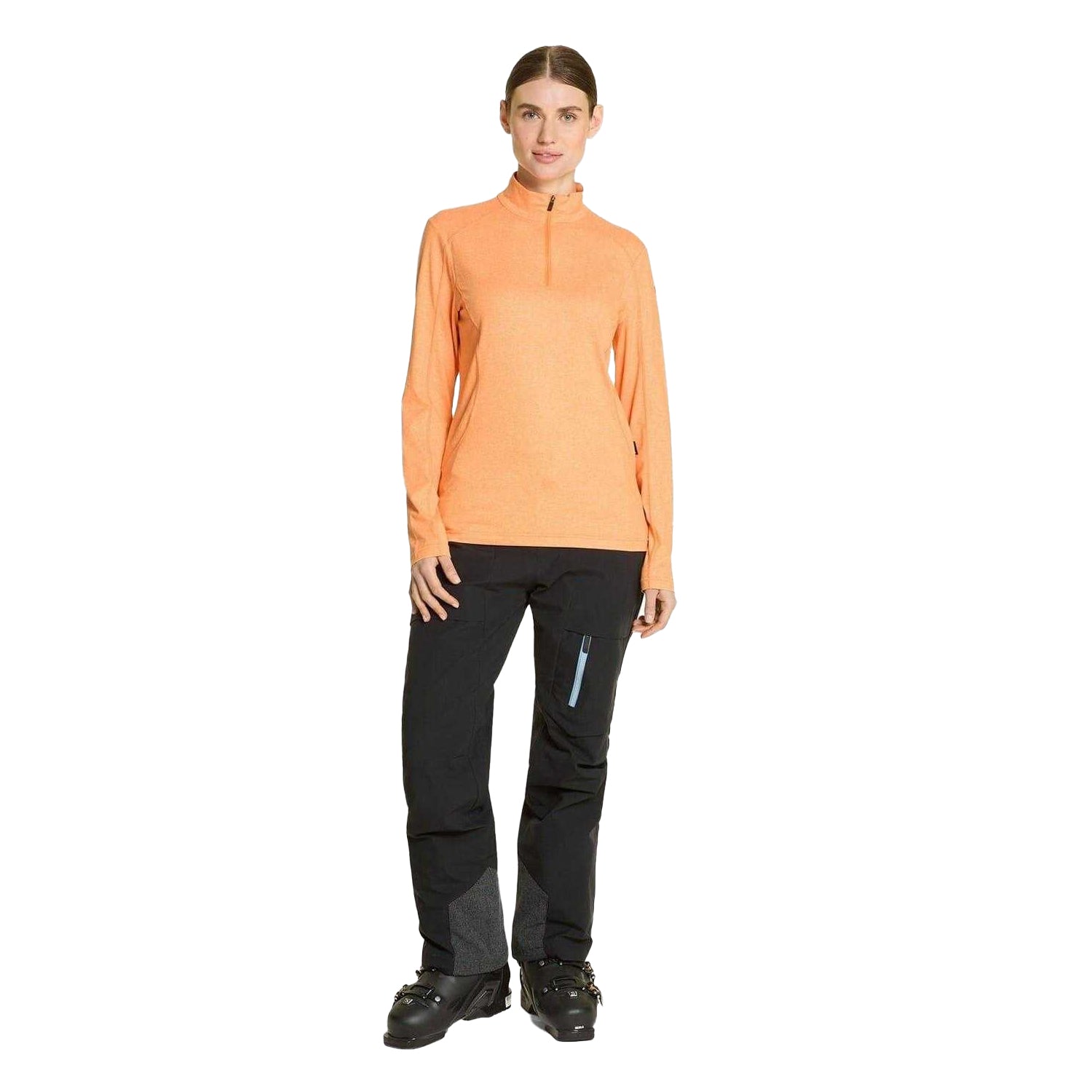 Orange - Side - Ziener Womens-Ladies Jenita Half Zip Raglan Sweatshirt