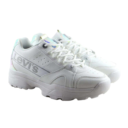 Mirror - Pack Shot - Levis Girls Soho Iridescent Leather Trainers