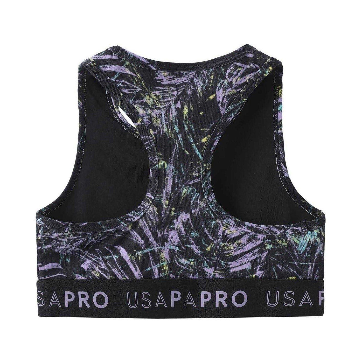 Multicoloured - Back - USA Pro Girls Tropical Fitness Crop Top