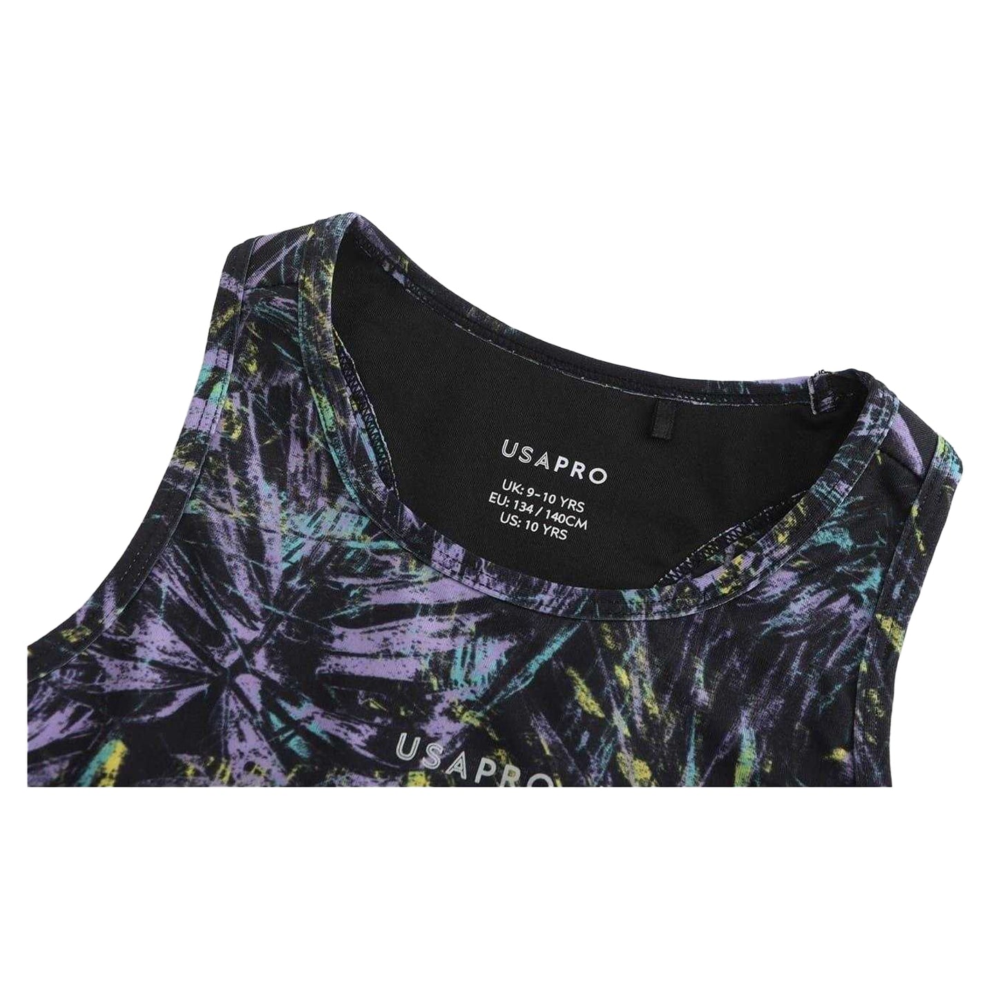 Multicoloured - Side - USA Pro Girls Tropical Fitness Crop Top