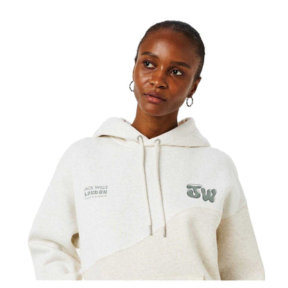 Oat - Side - Jack Wills Womens-Ladies Splice Drawstring Hoodie