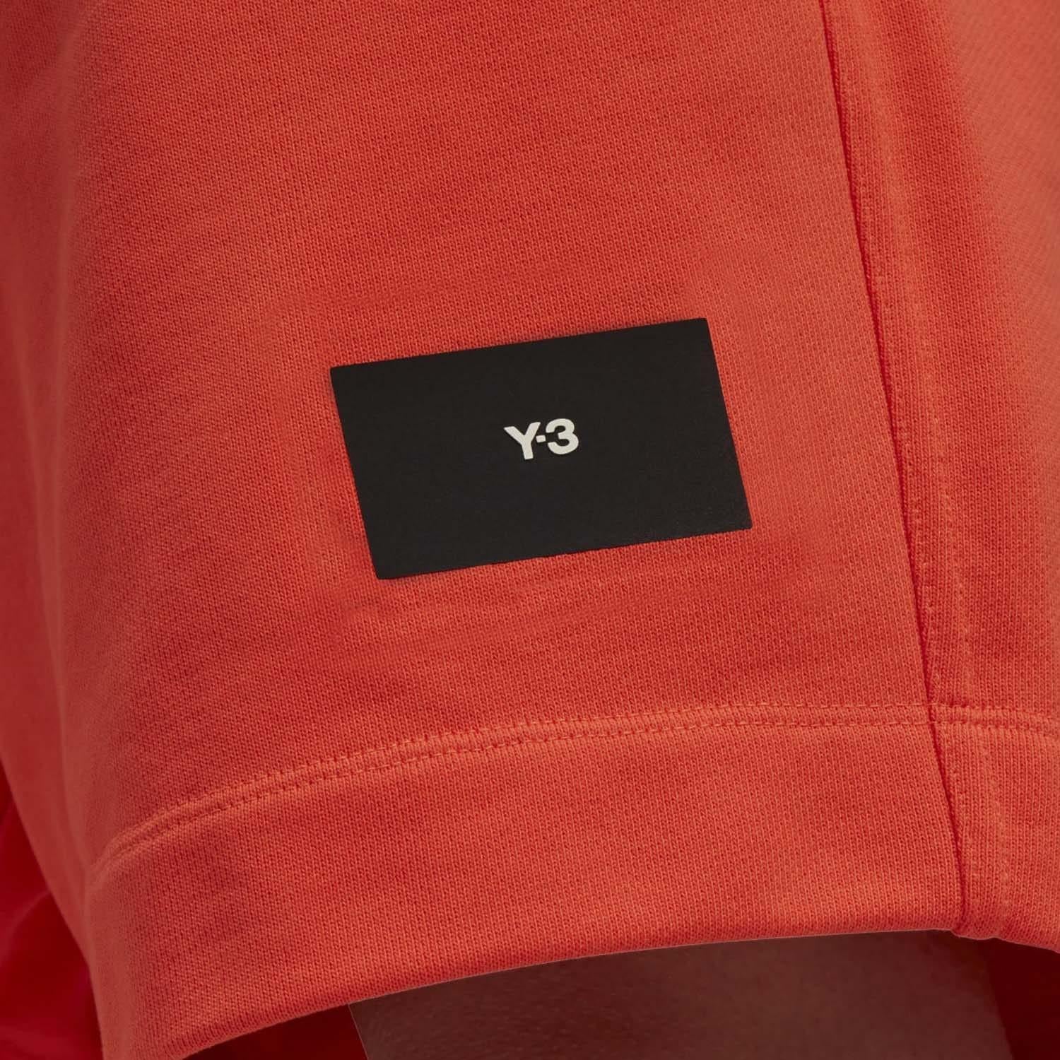 Orange - Close up - Y-3 Mens Organic Cotton Shorts