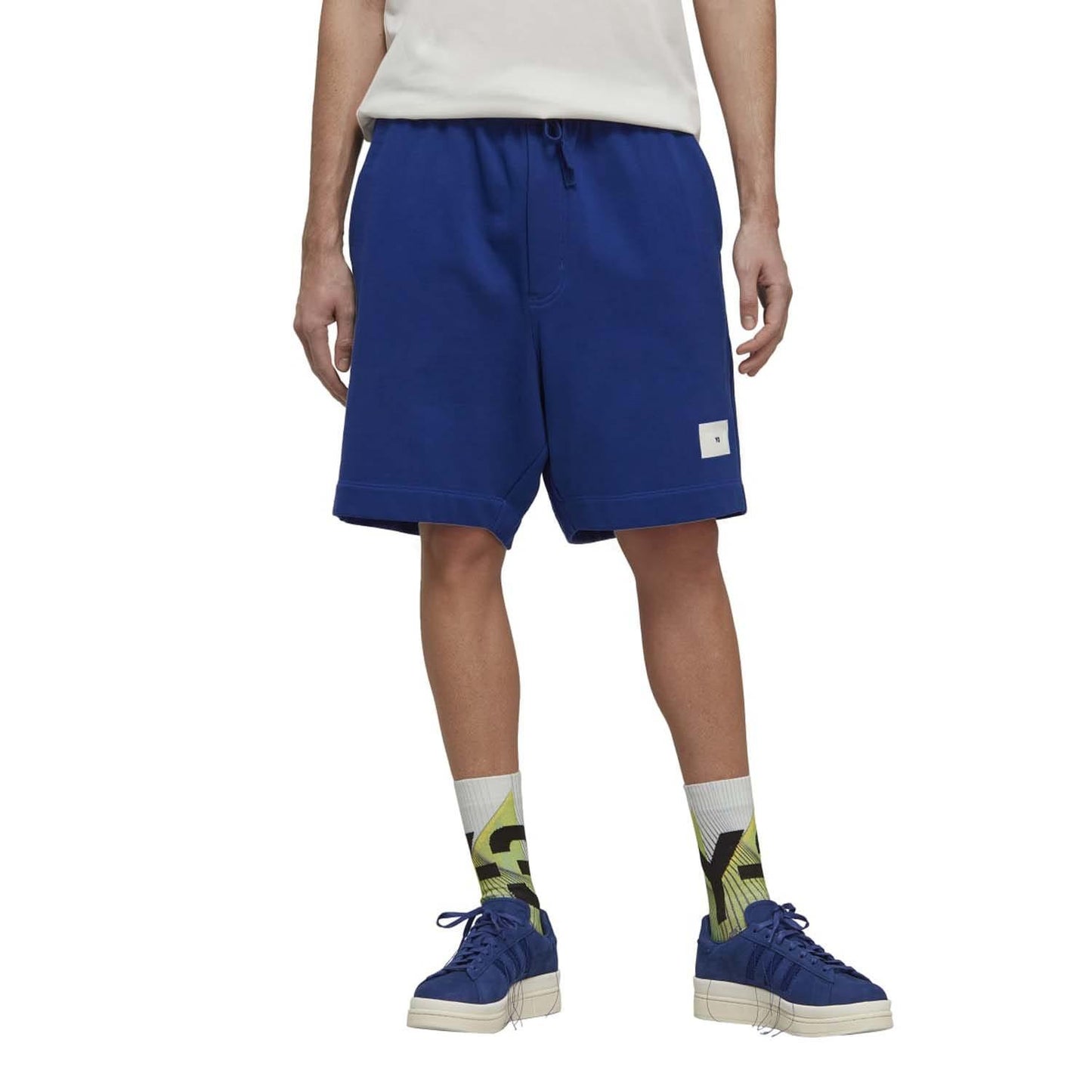 Blue - Side - Y-3 Mens Organic Cotton Shorts