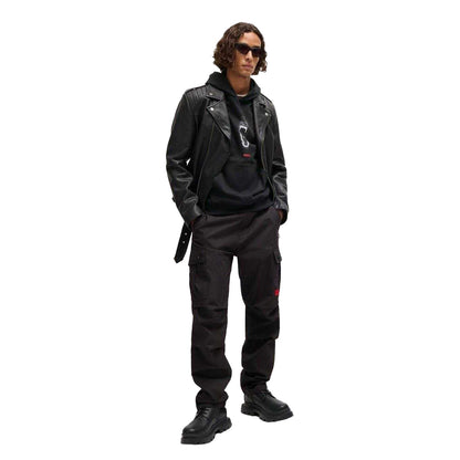 Black - Pack Shot - Hugo Mens Genie Regular Drawstring Hoodie