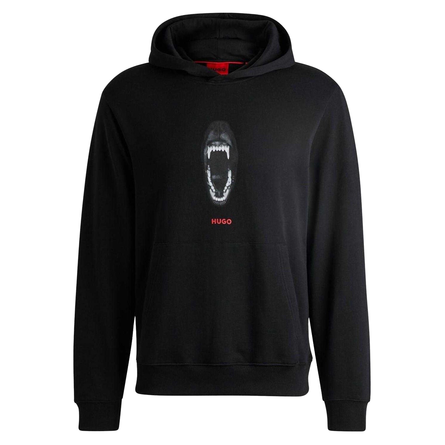 Black - Front - Hugo Mens Genie Regular Drawstring Hoodie